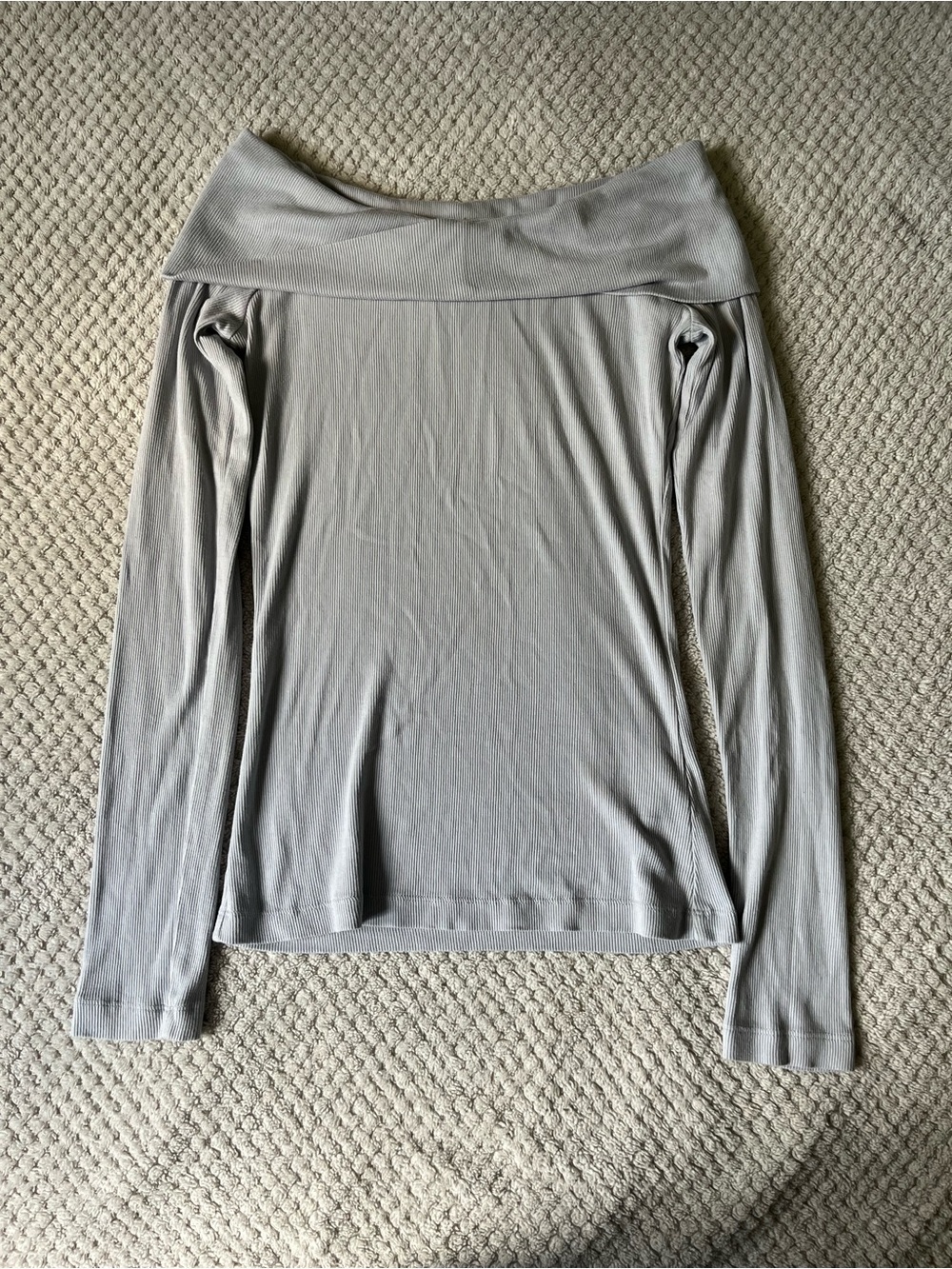 Pilcro crossover Off-the-Shoulder Long Sleeve Top - Light Gray